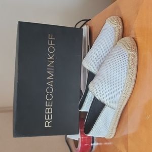 Rebecca Minkoff Gabi Perforated Leather Espadrilles Size 6.5 Brand New With Box